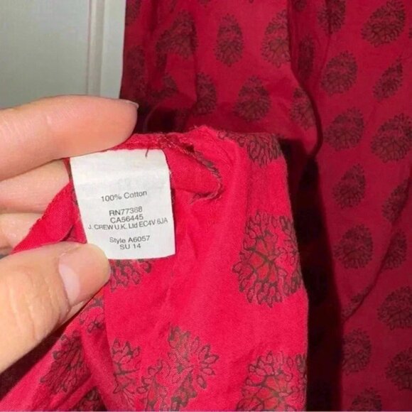 Madewell Long Sleeve Button-Up Shirt Red Black Woman’s Sz L Style A6057 Cotton - Picture 4 of 6